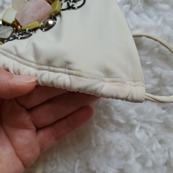 Vintage Victoria’s Secret Stone embellishment jeweled triangle bikini top S - Picture 8 of 9